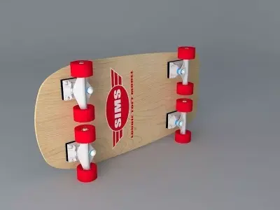 1978 Sims Lonnie Toft 8wheeler model skateboard Free 3D model