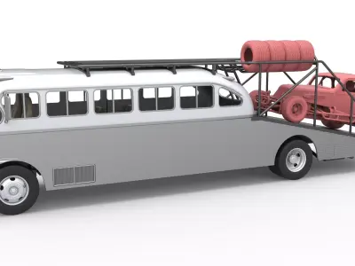 Vintage Transporter truck for Race car Version 8 Scale 1 to 25 3D print model