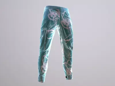 CARGO SPORT PANTS PBR Low-poly 3D model