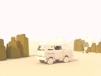 desert scene Low-poly 3D model