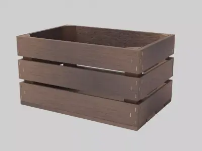 Wooden Box Low-poly 3D model