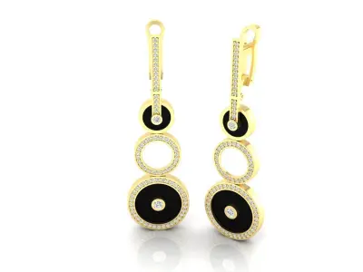 Earring E18 The luxury female earring with gems 3D print model