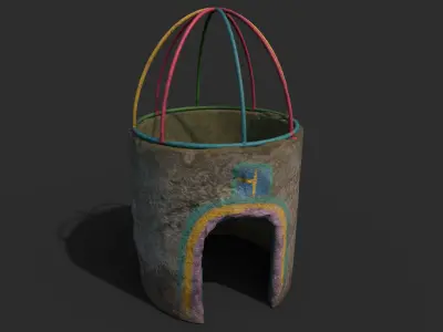 Old Concrete Ring for Soviet Playground Low-poly 3D model