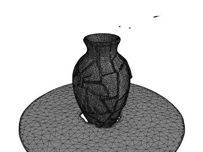 Rustic Fragmented Clay Vase Low-poly 3D model