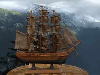 Chinese  sail boat 3D model