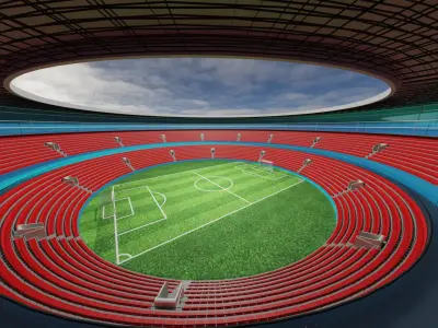 Football Stadium  Low-poly 3D model