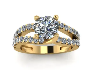 women diamonds ring 3D print model