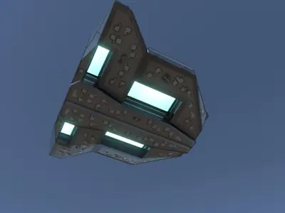 Cargo ship Free low-poly 3D model