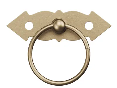 Ring Pull Cabinet Door Drawer Wrought Iron Black 3D model