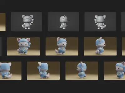 cat pirate 3D print model