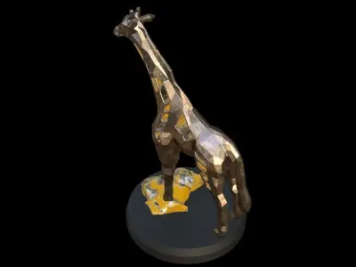 Steampunk Giraffe Rock Low-poly 3D model