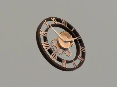 Steampunk Clock Free low-poly 3D model