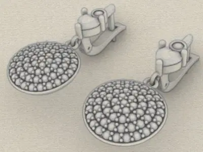 Earring Diamond 3D model Texture 3D print model