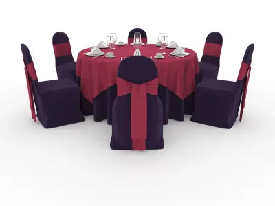 Banquet Table and Chair 71 3D model