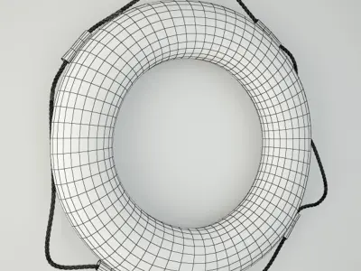 1951 Vintage Life Preserver Ring 3D model