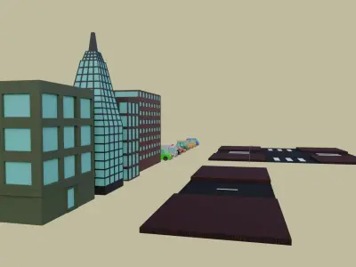 City Assets low poly for games Low-poly 3D model