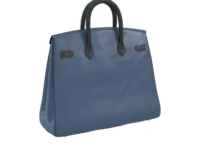 Hermes Birkin Faubourg Bag Blue Low-poly 3D model