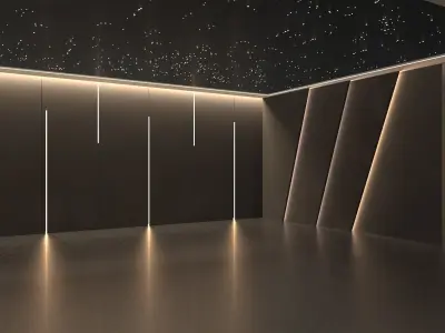 Car studio interior 3D model