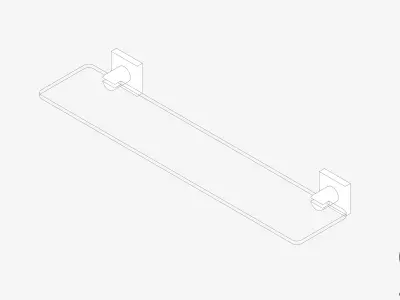Shelf - Glass - Luxury - Round - Square Plate Low-poly 3D model