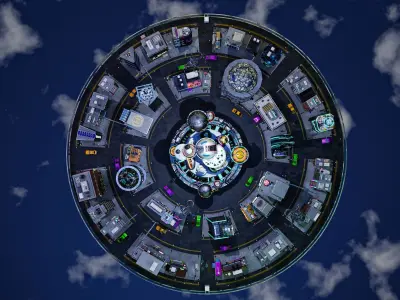 Cyberpunk City Pack Low-poly 3D model