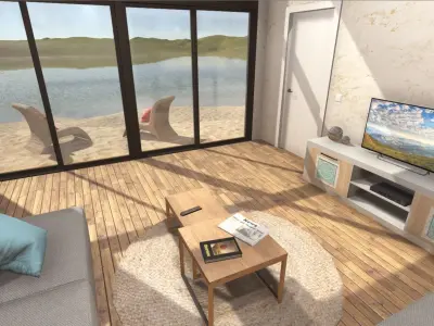 Modern Loft interior Low-poly 3D model