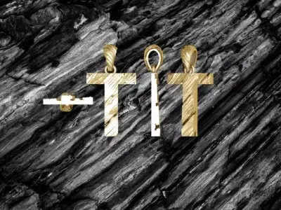 T Letter Alphabet Wooden Texture Pendant 3D Print Model 3D print model