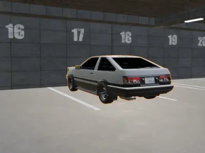 AE86 DRIFT CAR Low-poly 3D model