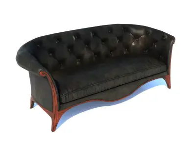 Classic Leather Sofa 3D Model Low-poly 3D model
