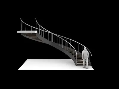 Spiral Staircase v5 Architectural Stairs 180 3D model