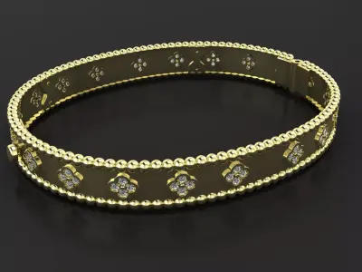 Van cleef Perlee clovers bracelet 3d printing model 3D print model
