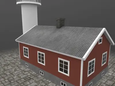 Light House Haken Low-poly 3D model