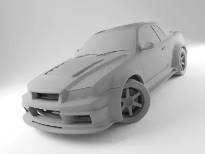 Car R34 Low-poly 3D model