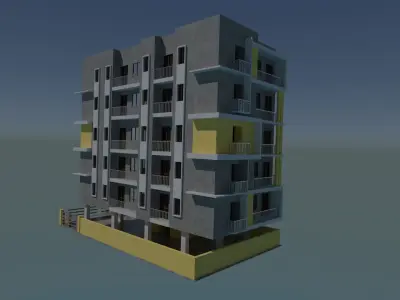 Modern Indian Apartment 01 Low-poly 3D model