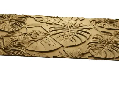 modern panel wall decor set relief stl mural CNC 251 3D model