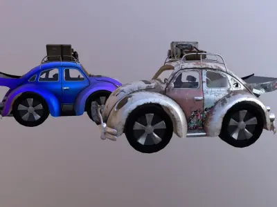 Bugrat car Low-poly 3D model