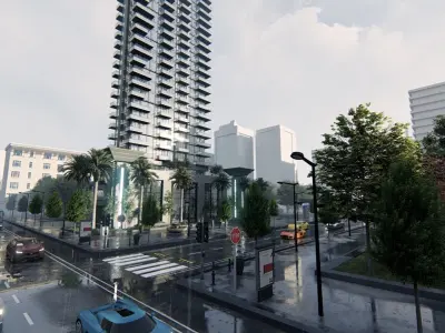 Azure Tower Exterior Design 3D model