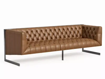 Nobility leather sofa with metal legs 3D model