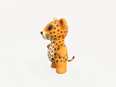 Little animal baby - Leopard cute - Animated  Low-poly 3D model