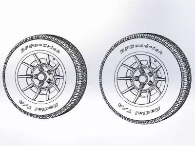 Set of wheels American Racing VN47 Vector for scale model 3D print model