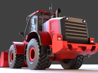 Wheel Fire Engine Red Low-poly 3D model