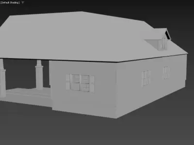House with interior no textured  3D model