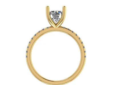 Diamond solitaire ring 3D print model