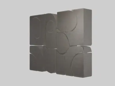 Textured Wall Panels Low-poly 3D model