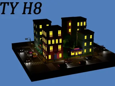 City H8 Low-poly 3D model
