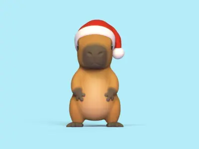 Xmas  Capybara 3D print model