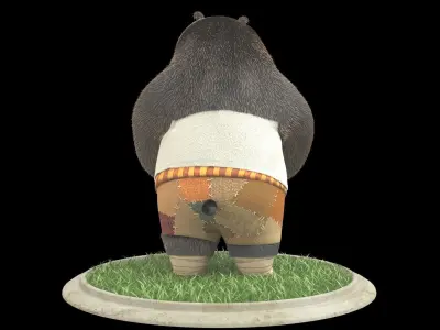 Kung fu panda Po Low-poly 3D model