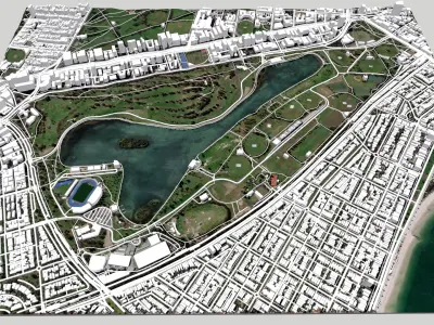 The Albert Park Circuit Melbourne Australia 3D model