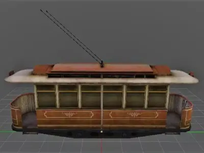 Tram-way trolley car 3D model