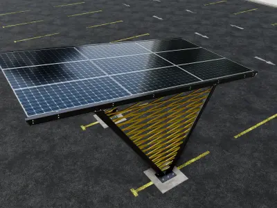 V TYPE MODERN SOLAR CARPORT TYPE-9 3D model