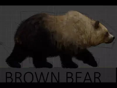 Forest Brown Bear Low-poly 3D model